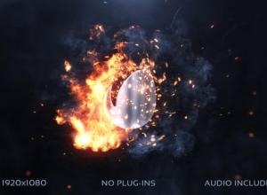 AE模板-旋转火焰爆炸Logo动画 Fireswirl Logo