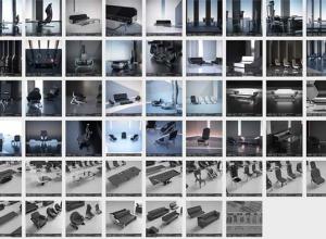 科幻环境3D模型套装椅子/沙发/桌子/地板/楼梯/天花板/走廊等