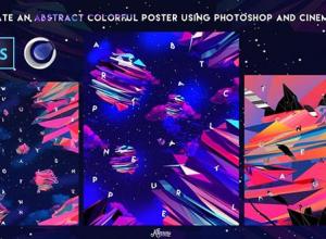 Photoshop和Cinema4D创建彩色抽象海报教程