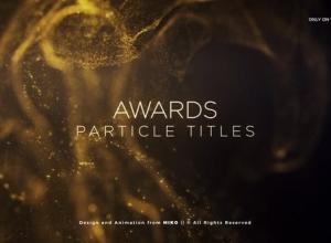 AE模板-黄金粒子流动大气奢华颁奖晚会文字标题片头Awards Particles Titles