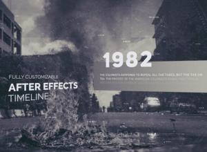 AE模板-电影纪录片历史时间线视差幻灯片 History Timeline