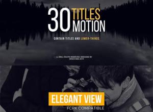 FCPX插件-30组简洁文字标题字幕动画预设