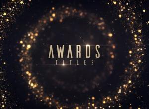 AE模板-颁奖环形金色粒子闪烁背景文字宣传片头 Awards Titles