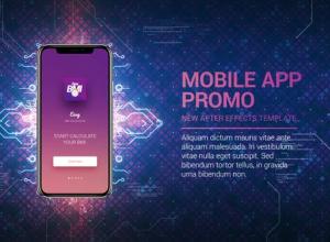 AE模板-科技感电路iPhoneX手机APP动画片头 Technology App Promo