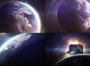 AE模板-三维地球旋转Logo动画 Earth Sun Logo