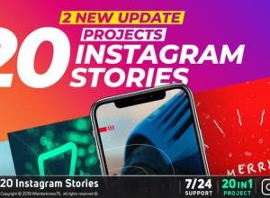 AE模板-竖屏时尚Instagram社交媒体宣传片头 Instagram Stories