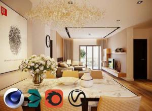 3D模型客厅卧室室内场景 3DS MAX/C4D模型