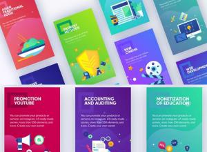 AE模板-竖屏扁平化网络购物概念INS宣传MG动画片头+背景音乐