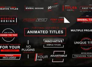 FCPX插件-20组4K简洁人名字幕条文字标题动画预设(含音乐)