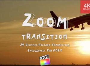 FCPX插件-94种4K动感冲击聚焦扭曲翻转旋转移动视频转场预设