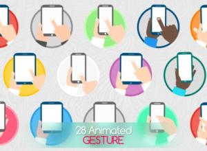 AE模板-点击手机平板手势ICON图标动画 Animated Gesture Icons