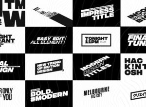 FCPX插件-22个时尚黑白大标题文字排版动画