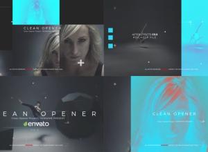 AE模板-创意多彩时尚快速节奏感标题排版视频包装片头 Clean Opener