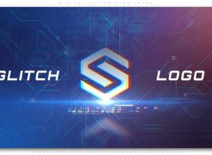 AE模板-数字故障色彩分离Logo动画 Digital Glitch Logo Intro