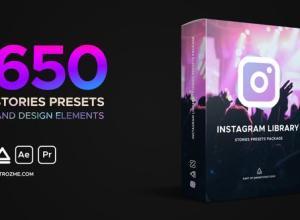 AE模板+AE脚本-650个INS竖屏时尚手机网络视频设计包装预设动画