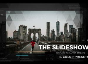 AE模板-灰暗背景简单动态图文幻灯片The Slideshow