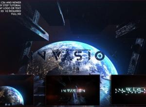 AE模板-E3D三维地球空间标志logo动画片头Epic Space Logo