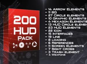 AE模板-200个动态HUD圆形元素 HUD Modern Pack