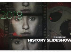 AE模板-水墨过渡历史回忆纪录片照片视频片头 Universal History Slideshow