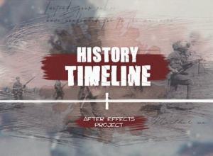 AE模板-复古回忆水墨历史图片时间线开场 History Timeline