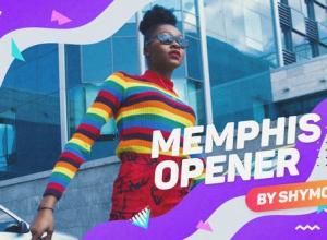 AE模板-多彩时尚流体图形视频栏目包装片头 Memphis Liquid Opener