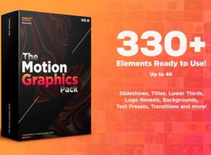 AE模板-330组社交媒体广告封面文字标题排版背景转场图形动画工具包V2