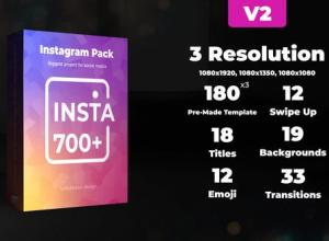 AE模板-INS时尚网络视频手机竖屏片头 Instagram Stories Pack V2