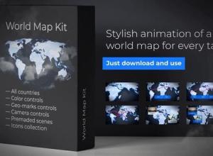 AE模板-世界地图旅游地理标志路线位置动画工具包 World-Map Presentation