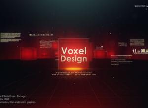 AE模板-HUD科幻空间未来感数字科技方块logo开场 Trade Block Logo Opener