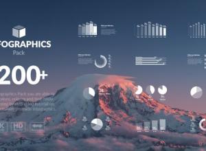 AE模板-200+标题排版呼叫指示线ICON图标信息图表动画工具包