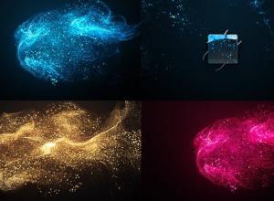 AE模板-三维优雅动态漂亮彩色流光粒子logo动画Elegant Particle Logo