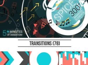 AE模板-300+扁平化线条几何图形元素转场MG动画包