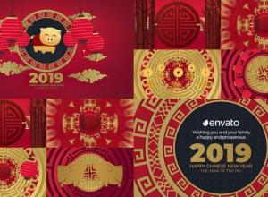 AE模板-中国风春节新年喜庆动画片头 Chinese New Year 2019