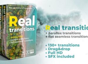 AE模板-130+真实报纸手机视差平移音效无缝过渡视频转场预设