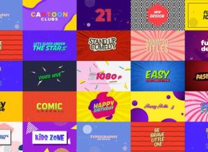 AE模板-漫画搞笑动态卡通文字标题动画V.2 Dynamic Cartoon Titles V2