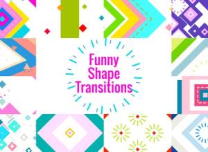 AE模板-彩色卡通有趣形状过渡动画 Funny Shape Transitions
