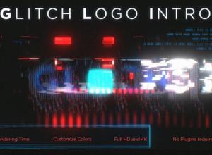 AE模板-抽象数字闪光fx信号损坏Logo动画 Glitch Logo Intro