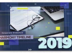 AE模板-3d标题公司企业商务合作时间线宣传片头 Harmony Timeline Corporate Slideshow