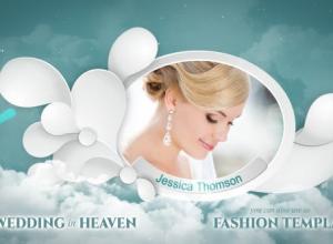 AE模板-优雅婚礼秀空中云层照片相册片头 Wedding in Heaven