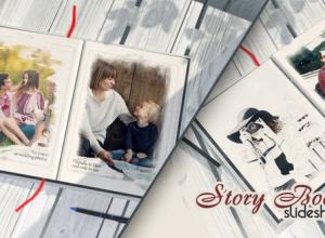 AE模板-婚礼旅行家庭度假翻页相册回忆照片开场 Story Book