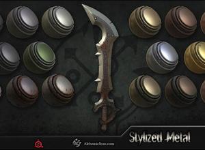 Substance Painter风格化材质布料钢铁石头木头预设