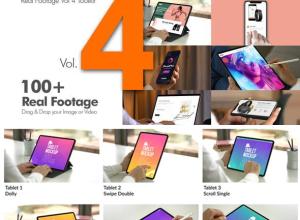 AE模板-实拍手机平板电脑点击滑动屏幕合成工具包V4