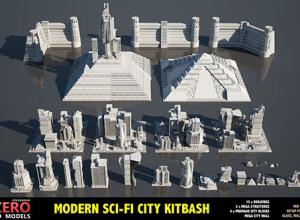 现代科幻城市场景建筑3D模型