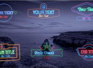 FCPX插件-霓虹灯文字Logo动画 Neon Signs