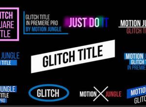 PR模板-12个信号损坏快闪独特文字标题动画 Glitch Titles