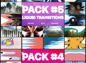 FCPX插件-24组卡通手绘液体流动MG图形转场动画