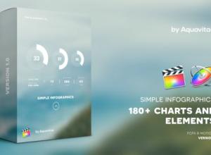 FCPX插件-圆环柱状图文字标题字幕信息数据图表动画