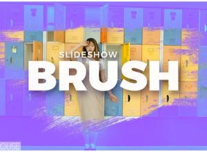 AE模板-现代艺术感彩色笔刷幻灯片视频媒体开场