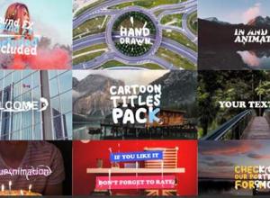 FCPX插件-10个手绘卡通液体标题包+2个转场过渡