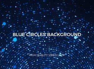红蓝紫色圆圈粒子背景视频素材 Blue Circles Background